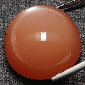 Pedra da lua laranja natural 52,80ct, corte redondo, opaco