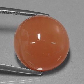 Pedra da lua laranja natural 25,39ct, corte redondo, opaco