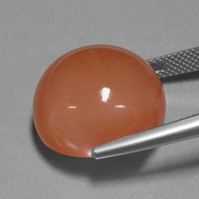 Pedra da lua laranja natural 25,39ct, corte redondo, opaco