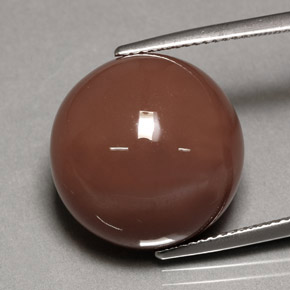 Pedra da lua marrom natural 21,81ct, corte redondo, opaco