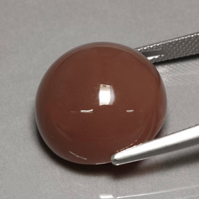 Pedra da lua marrom natural 21,81ct, corte redondo, opaco