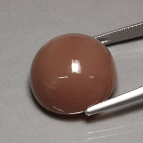 Pedra da lua laranja natural 26,55ct, corte redondo, opaco