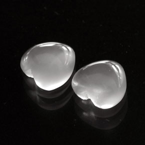 Pedras preciosas de pedra da lua branco natural de  ct, formato de coração, transparente