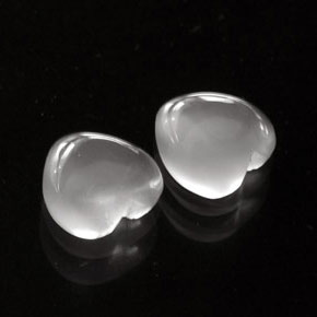 Pedras preciosas de pedra da lua branco natural de  ct, formato de coração, transparente