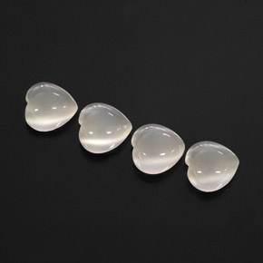 Pedras preciosas de pedra da lua branco natural de  ct, transparente, transparente/translúcido