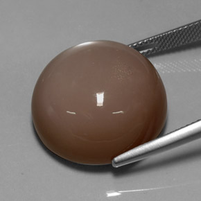 Pedra da lua marrom natural 33,72ct, corte redondo, opaco