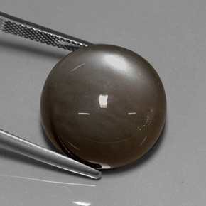 Pedra da lua marrom natural 29,60ct, corte redondo, translúcido