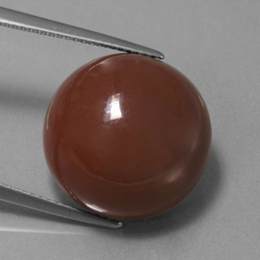 Pedra da lua marrom natural 20,66ct, corte redondo, opaco