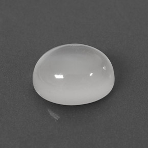 Pedra da lua branco natural 1,55ct, corte oval, transparente