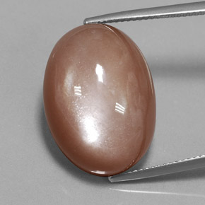 Pedra da lua laranja natural 26,52ct, corte oval, opaco