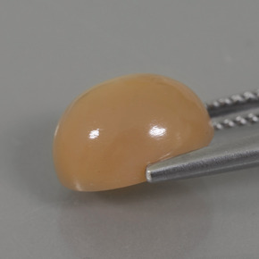 Pedra da lua dourado natural 4,49ct, corte oval, transparente