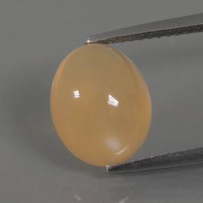 Pedra da lua dourado natural 3,70ct, corte oval, transparente