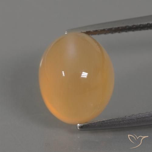 5.07ct Natural Creme de Laranja Dourada Pedra da Lua, oval, Transparente