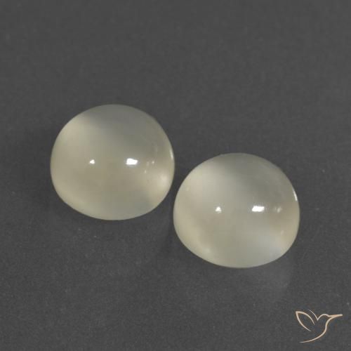 Pedras preciosas de Pedra da Lua branco quente natural de 7.25 ct, Redondo, Translúcido