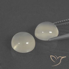 Pedras preciosas de Pedra da Lua branco quente natural de 5.88 ct, Redondo, Translúcido