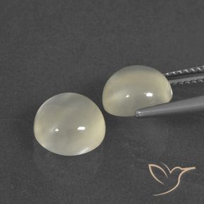 Pedras preciosas de Pedra da Lua branco quente natural de 5.91 ct, Redondo, Translúcido