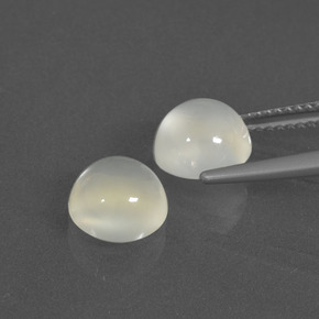 Pedras preciosas de pedra da lua branco natural de 4,12 ct, corte redondo, translúcido