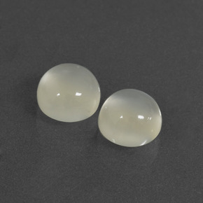 Pedras preciosas de Pedra da Lua branco quente natural de 4.88 ct, Corte Redondo, Translúcido
