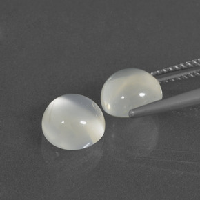 Pedras preciosas de pedra da lua branco natural de 4,56 ct, corte redondo, translúcido
