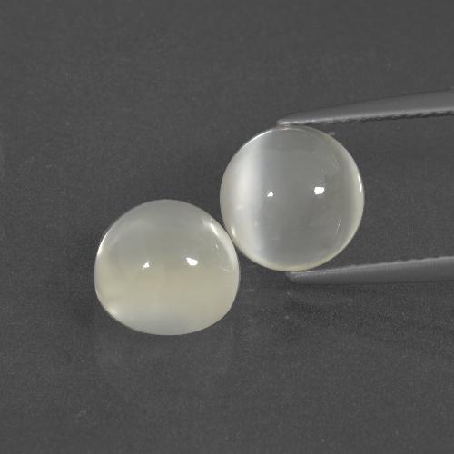 Pedras preciosas de pedra da lua branco natural de 5,17 ct, corte redondo, translúcido