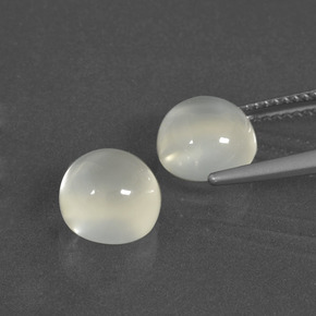 Pedras preciosas de pedra da lua branco natural de 5,17 ct, corte redondo, translúcido