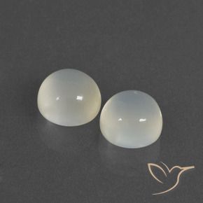 Pedras preciosas de Pedra da Lua branco quente natural de 4.80 ct, Redondo, Translúcido