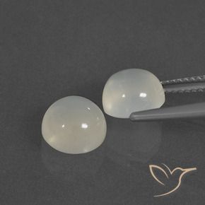 Pedras preciosas de Pedra da Lua branco quente natural de 4.80 ct, Redondo, Translúcido
