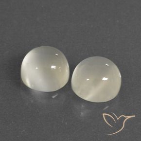 Pedras preciosas de Pedra da Lua branco quente natural de 7.04 ct, Redondo, Translúcido