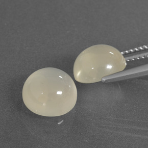 Pedras preciosas de Pedra da Lua branco quente natural de 6.09 ct, Corte Redondo, Translúcido