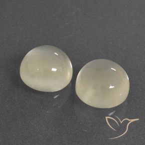 Pedras preciosas de Pedra da Lua branco quente natural de 6.49 ct, Redondo, Translúcido
