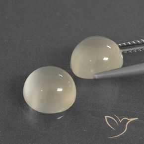 Pedras preciosas de Pedra da Lua branco quente natural de 6.49 ct, Redondo, Translúcido