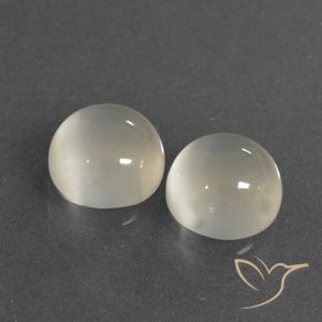 Pedras preciosas de Pedra da Lua branco quente natural de 6.56 ct, Redondo, Translúcido