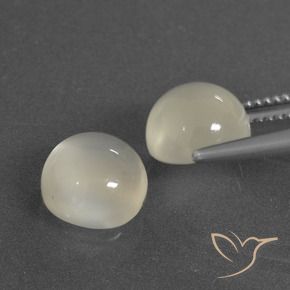 Pedras preciosas de Pedra da Lua branco quente natural de 6.56 ct, Redondo, Translúcido