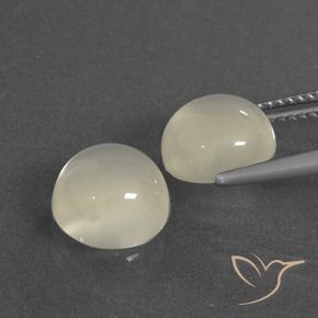 Pedras preciosas de Pedra da Lua branco quente natural de 6.27 ct, Redondo, Translúcido