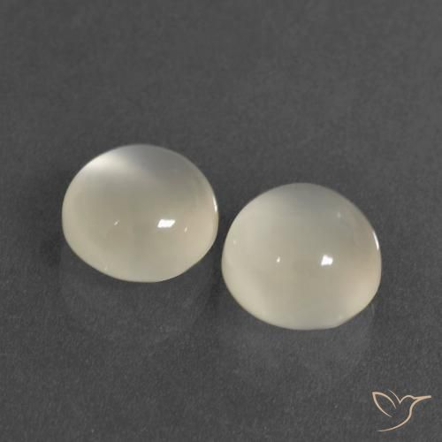 Pedras preciosas de Pedra da Lua branco quente natural de 6.28 ct, Redondo, Translúcido