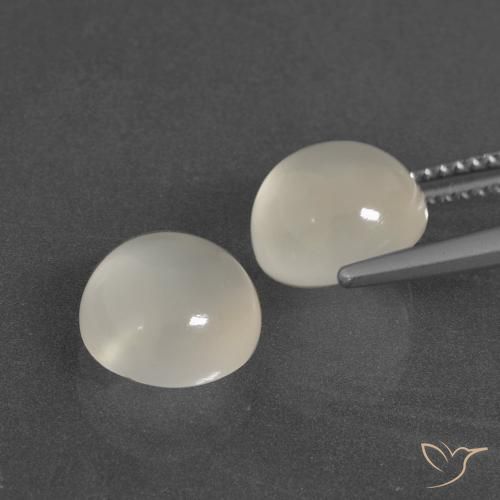 Pedras preciosas de Pedra da Lua branco quente natural de 6.28 ct, Redondo, Translúcido