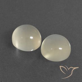 Pedras preciosas de Pedra da Lua branco quente natural de 6.91 ct, Redondo, Translúcido