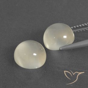 Pedras preciosas de Pedra da Lua branco quente natural de 6.91 ct, Redondo, Translúcido