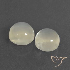Pedras preciosas de Pedra da Lua branco quente natural de 6.73 ct, Redondo, Translúcido