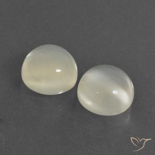 Pedras preciosas de Pedra da Lua branco quente natural de 6.62 ct, Redondo, Translúcido