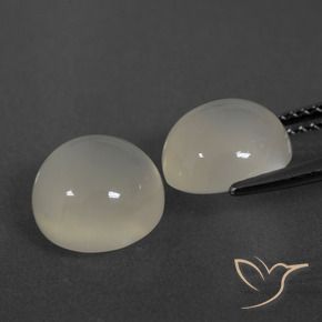 Pedras preciosas de Pedra da Lua branco quente natural de 6.41 ct, Redondo, Translúcido