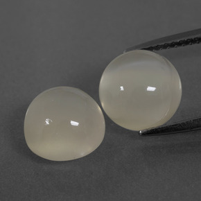 Pedras preciosas de pedra da lua branco natural de 6,72 ct, corte redondo, translúcido