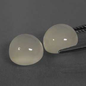 Pedras preciosas de pedra da lua branco natural de 6,72 ct, corte redondo, translúcido