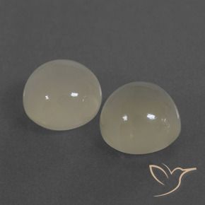 Pedras preciosas de Pedra da Lua branco quente natural de 6.28 ct, Redondo, Translúcido