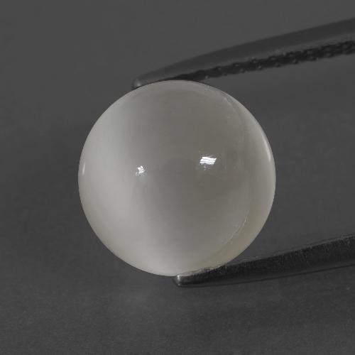 Pedra da lua branco natural 3,51ct, corte redondo, translúcido