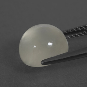 Pedra da lua branco natural 3,46ct, corte redondo, translúcido