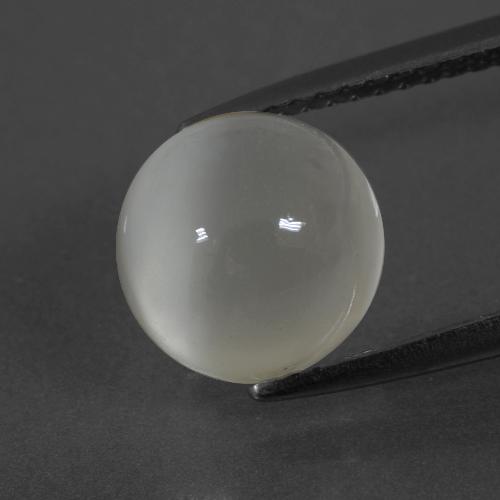Pedra da lua branco natural 3,51ct, corte redondo, translúcido