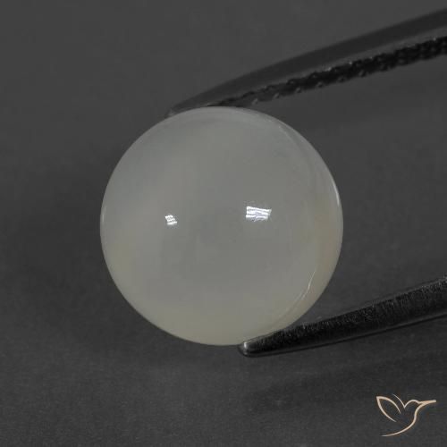 3.19ct Natural branco quente Pedra da Lua, Redondo, Translúcido