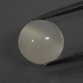 Pedra da lua branco natural 3,58ct, corte redondo, translúcido