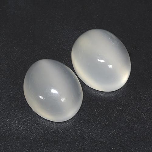 Pedras preciosas de pedra da lua branco natural de 8,20 ct, corte oval, translúcido